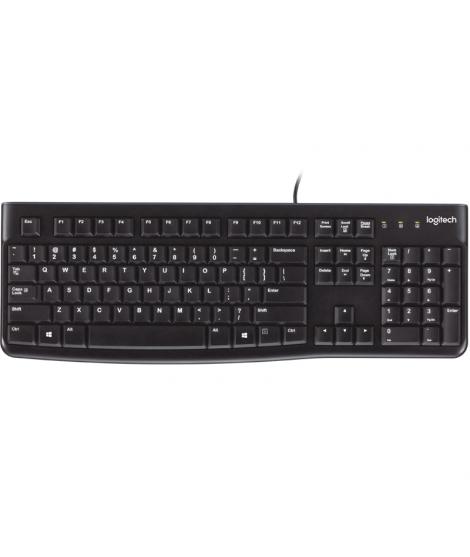 Logitech K120 Teclado USB - Resistente a Salpicaduras - Cable de 1.50m - Color Negro