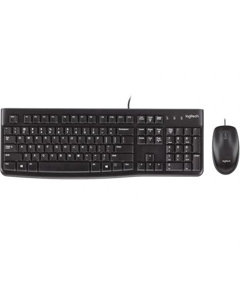 Logitech MK120 Pack USB Teclado + Raton 1000dpi 3 Botones - Uso Ambidiestro - Color Negro