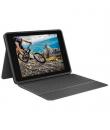 Logitech Rugged Folio Funda con Teclado Inalambrico para iPad 7ª y 8ª Generacion 10.2" - Escritura Silenciosa - Teclas de Acceso