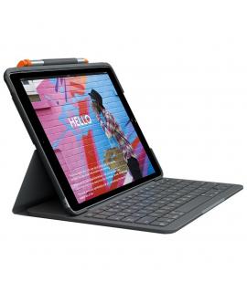 Logitech Slim Folio Funda con Teclado Bluetooth para iPad 7ª y 8ª Generacion 10.2" - Escritura, Dibujo y Lectura - Color Gris