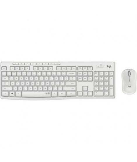 Logitech MK295 Pack Inalambrico Teclado + Raton 1000dpi 3 Botones - Teclas y Botones Silenciosos - Uso Ambidiestro - Color Blanc