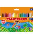 Bic Kids Plastidecor Caja de 24 Lapices de Cera - Extraresistentes - Facil de Sacar Punta - No Mancha