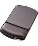 Fellowes Alfombrilla Premiun con Reposamuñecas Ajustable Gel - Angulo y Altura Ajustable - Superficie de Poliester - Color Negro