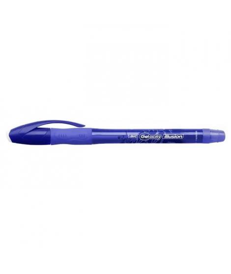 Bic Gel-ocity Illusion Boligrafo de Tinta Gel Borrable - Punta Media de 0.7mm - Recargable - Grip de Goma - Clip de Plastico - C