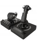 Logitech X56 Hotas Joystick + Acelerador USB - Iluminacion RGB - 31 Botones Programables, 13 Ejes y 5 Selectores de Vista - Dos 