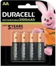 Duracell Pilas Recargables NiHM AA LR6 1.2V 2500mAh - Precargadas - (4 unidades)