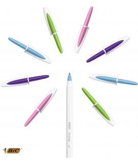 Bic Cristal Up Pack de 20 Boligrafos de Bola - Punta de 1.2mm - Tinta con Base de Aceite - Cuerpo Blanco - Colores Surtidos