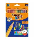 Bic Kids Evolution Stripes Caja de 18 Lapices de Colores surtidos - Fabricados en Resina - Punta Ultraresistente - Mina Pigmenta