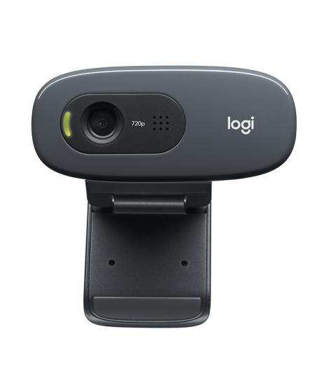 Logitech C270 Webcam HD 720p - 3Mpx - USB 2.0 - Microfono Integrado - Angulo de Vision 60º - Enfoque Fijo - Cable de 1.50 - Colo