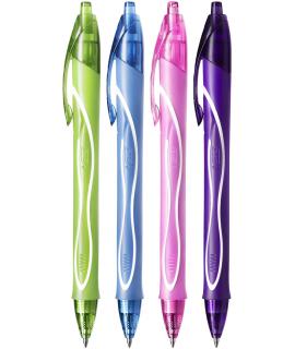 Bic Gel-Ocity Quick Dry Pack de 12 Boligrafos de Gel Retractil - Punta Media de 0.7 mm - Tinta de Gel - Anti-Manchas - Secado U