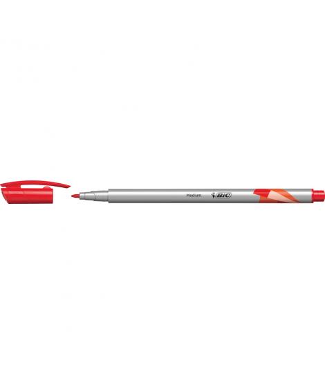 Bic Intensity Medium Rotulador de Punta Media de 0.8mm - Tinta con Base de Agua - Color Rojo