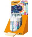 Bic 4 Colours Decor Expositor de 30 Boligrafos de Bola Retractiles - Punta Media de 1.0mm - Tinta con Base de Aceite - 4