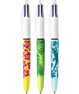Bic 4 Colours Velours Expositor de 30 Boligrafos de Bola Retractiles - Punta Media de 1.0 mm - Tinta con Base de Aceite - Diseño
