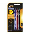 Bic Gel-Ocity Quick Dry 2+1 Pack de 3 Boligrafos Retractiles - Grip de Goma - Punta Media de 0.7mm - Secado Ultra Rapido - No Ma