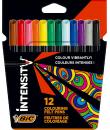 Bic Intensity Pack de 12 Rotuladores - Punta 0.9mm - Tinta con Base de Agua Lavable - Colores Surtidos