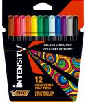 Bic Intensity Pack de 12 Rotuladores - Punta 0.9mm - Tinta con Base de Agua Lavable - Colores Surtidos