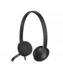 Logitech H340 Auriculares con Microfono USB - Microfono Plegable - Diadema Ajustable - Almohadillas Acolchadas - Cable de 1.80m 