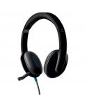 Logitech H540 Auriculares con Microfono USB - Microfono Plegable - Diadema Ajustable - Almohadillas Acolchadas - Controles en Au