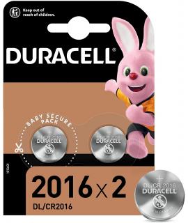 Duracell Pack de 2 Pilas Litio de Boton DL2016 3V - Tecnologia Baby Secure