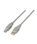 Aisens Cable USB 2.0 Impresora - Tipo A Macho a Tipo B Macho - 1.8m - Color Beige