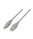 Aisens Cable USB 2.0 Impresora - Tipo A Macho a Tipo B Macho - 3.0m - Color Beige