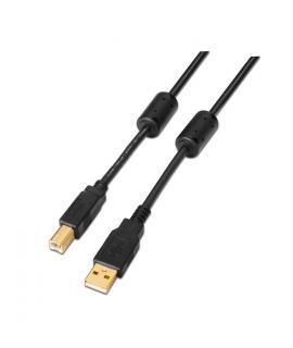 Aisens Cable USB 2.0 Impresora Super Alta Calidad con Ferrita - Tipo A Macho a Tipo B Macho - 2.0m - Color Negro