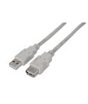 Aisens Cable Extension USB 2.0 - Tipo A Macho a Tipo A Hembra - 3.0m - Color Beige