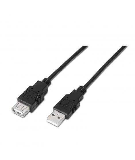 Aisens Cable Extension USB 2.0 - Tipo A Macho a Tipo A Hembra - 1.0m - Color Negro