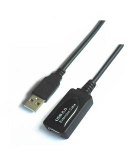 Aisens Cable Extension USB 2.0 Prolongador con Amplificador - Tipo A Macho a Tipo A Hembra - 5.0m - Color Negro