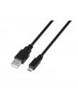 Aisens Cable USB 2.0 - Tipo A Macho a Micro B Macho - 0.8m - Color Negro