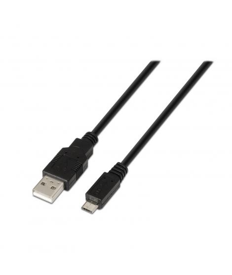 Aisens Cable USB 2.0 - Tipo A Macho a Micro B Macho - 0.8m - Color Negro