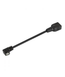 Aisens Cable USB 2.0 OTG Acodado - Tipo Micro B Macho-A Hembra - 15cm - Color Negro