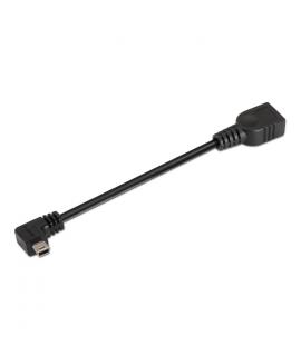 Aisens Cable USB 2.0 OTG Acodado - Tipo Mini B Macho-A Hembra - 15cm - Color Negro