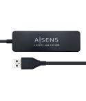 Aisens HUB USB 2.0 - Tipo A Macho a 4xTipo A Hembra - 30cm - Color Negro