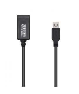 Aisens Cable USB 3.0 Prolongador con Amplicador - Tipo A/M-A/H - 5.0m - Color Negro