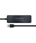 Aisens HUB USB 3.0 - Tipo A Macho a 4xTipo A Hembra - 30cm - Color Negro