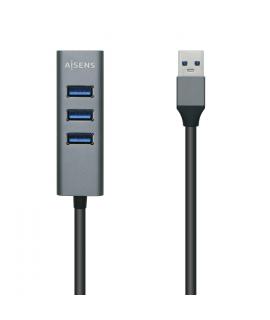 Aisens Hub USB 3.0 Aluminio - Tipo A Macho a 4xTipo A Hembra - 10cm