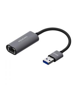 Aisens Conversor USB 3.0 a Ethernet Gigabit 10/100/1000 Mbps - 15cm - Color Gris