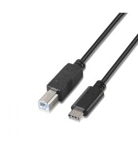 Aisens Cable USB 2.0 Impresora 3A - Tipo USB-C/M-B Macho - 2.0m - Color Negro