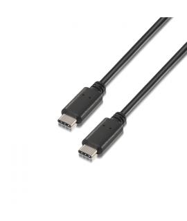 Aisens Cable USB 2.0 3A - Tipo USB-C/M-USB-C/M - 0.5m - Color Negro