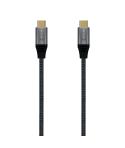 Aisens Cable USB 2.0 Aluminio 5A 100W E-MARK - USB-C/M-USB-C/M - 1.0M - Color Gris