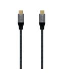 Aisens Cable USB 2.0 Aluminio 5A 100W E-MARK - USB-CM-USB-CM - 1.0M - Color Gris