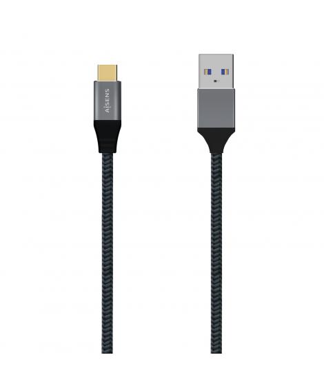 Aisens Cable USB 3.1 GEN2 Aluminio 10GBPS 3A - TIPOUSB-CM-AM - 0.5M - Color Gris