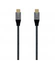 Aisens Cable USB 3.2 Gen2x2 Aluminio 20Gbps 8K@30Hz 5A 100W E-Mark, Tipo USB-C/M-USB-C/M - 0.6m - Color Gris
