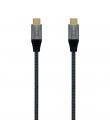 Aisens Cable USB 3.2 Gen2x2 Aluminio 20Gbps 8K@30Hz 5A 100W E-Mark, Tipo USB-CM-USB-CM - 0.6m - Color Gris