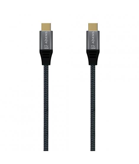 Aisens Cable USB 3.2 Gen2x2 Aluminio 20Gbps 8K@30Hz 5A 100W E-Mark, Tipo USB-CM-USB-CM - 0.6m - Color Gris