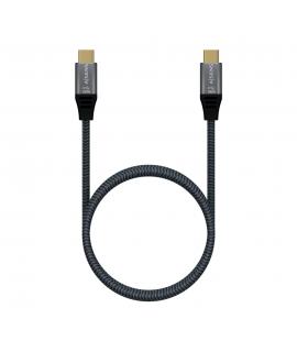 Aisens Cable USB 3.2 Gen2x2 Aluminio 20Gbps 8K@30Hz 5A 100W E-Mark, Tipo USB-CM-USB-CM - 1.0m - Color Gris