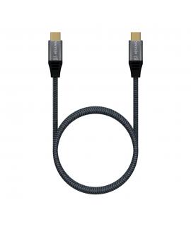 Aisens Cable USB 3.2 Gen2x2 Aluminio 20Gbps 8K@30Hz 5A 100W E-Mark, Tipo USB-C/M-USB-C/M - 1.0m - Color Gris