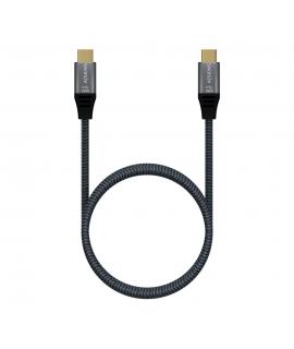 Aisens Cable USB 3.2 Gen2x2 Aluminio 20Gbps 8K@30Hz 5A 100W E-Mark, Tipo USB-C/M-USB-C/M - 1.0m - Color Gris