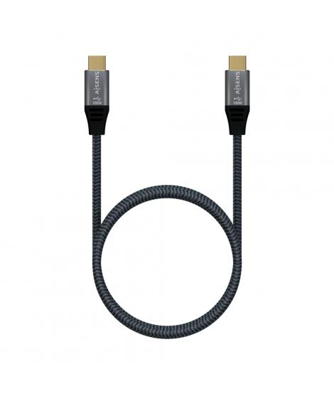 Aisens Cable USB 3.2 Gen2x2 Aluminio 20Gbps 8K@30Hz 5A 100W E-Mark, Tipo USB-CM-USB-CM - 1.0m - Color Gris